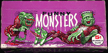 Funny monsters trading cards box.