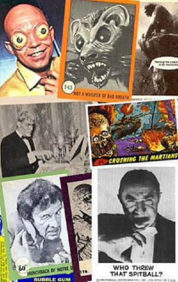 Monster cards from the 1950's and 1960's.