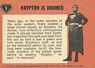 Superman trading cards. Card back 2.