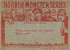 Horror Monsters card back.